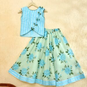 Divider Flower Skirt With Top