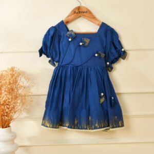 Golden Handpaint With Pearl Frock