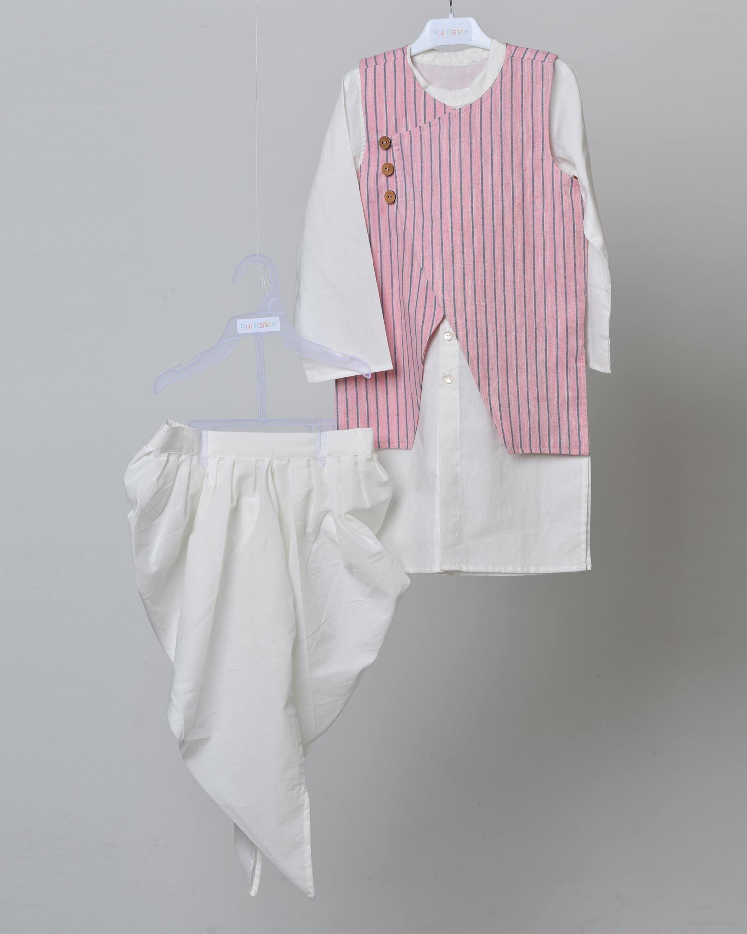 Dhoti kurta With Stripet Jacket