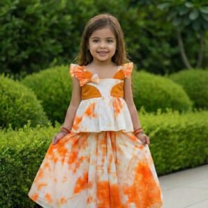 Orange Top & Skirt Set