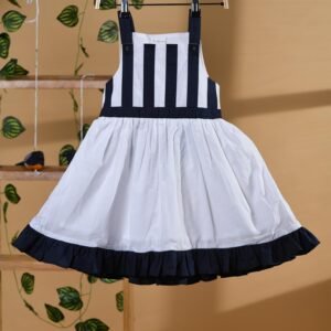 White frock with blue patches