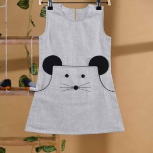 Frock with gray mouse design