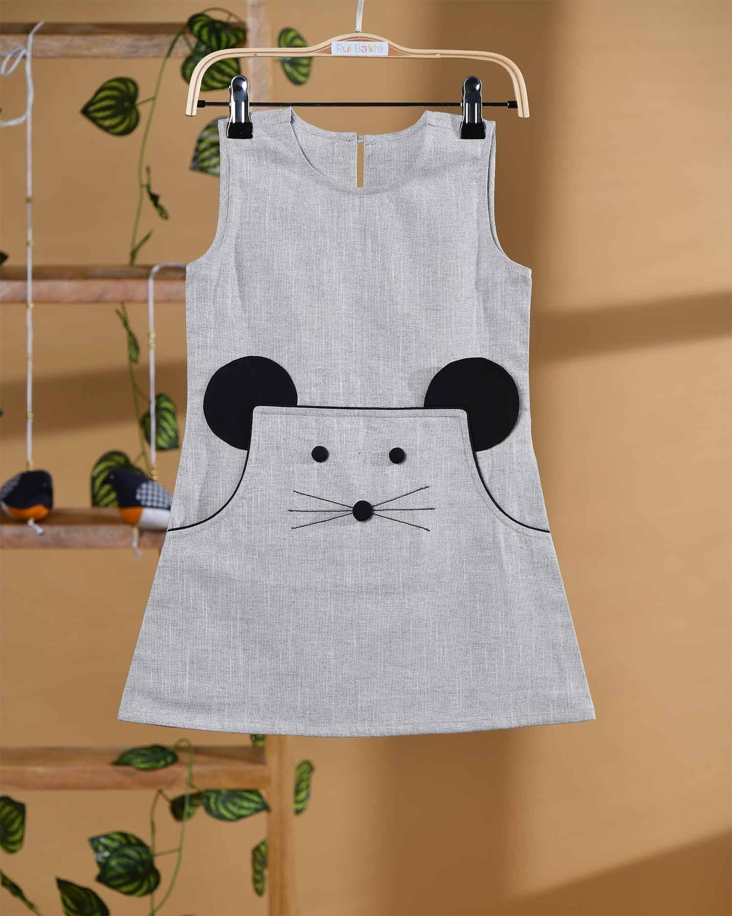 Frock with gray mouse design