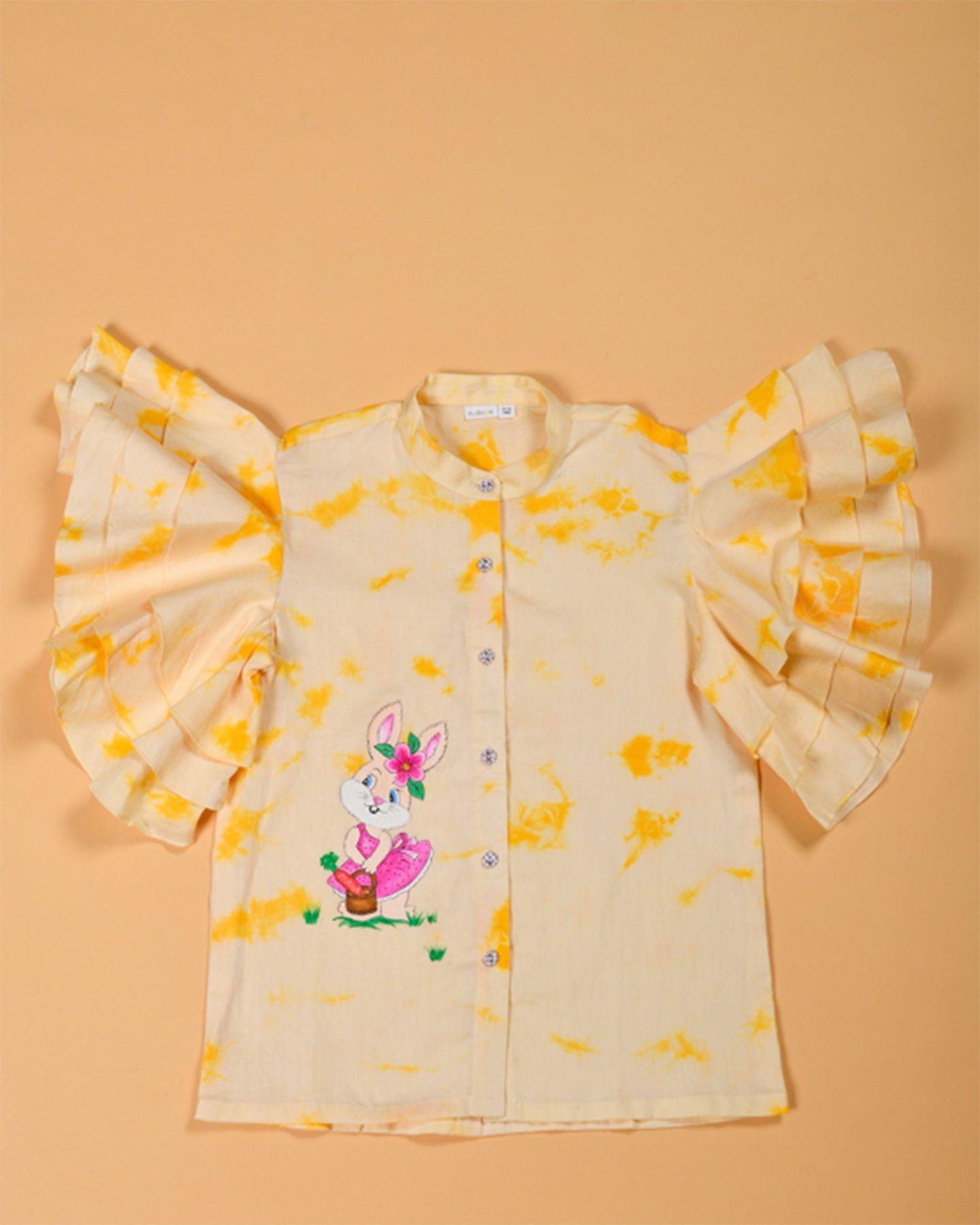 Hand painting Tie & Dye Frilled top